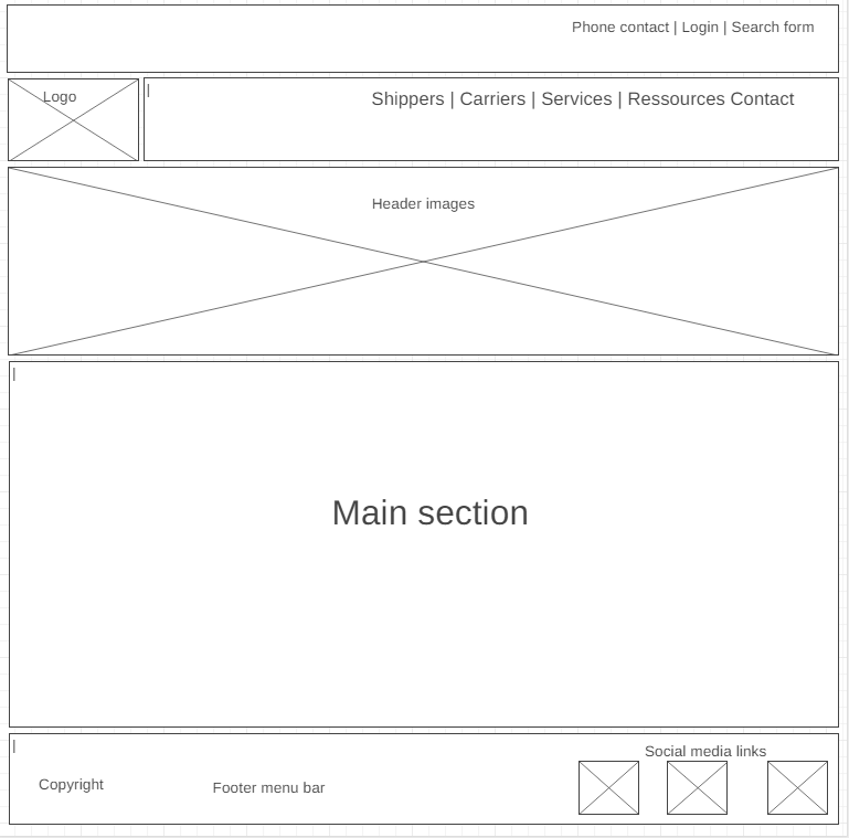 home page wireframe